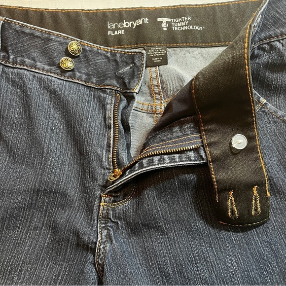Lane Bryant Tighter Tummy Technology Dark Blue Y2K Flare Jeans Women's 18 - Picture 12 of 14